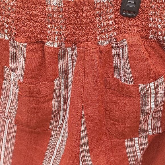 REWASH Striped Casual Pants - Rust and White - Picture 7 of 8
